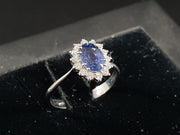 Anello Zaffiro e diamanti naturali.